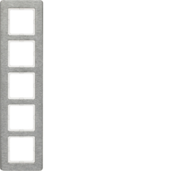 Berker 10156083, Frame 5gang, stainless Steel brush vert, 4011334460800