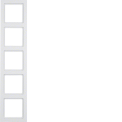 Berker 10156099, Frame, Polar White Velvety, 5-Gang, 4011334370055