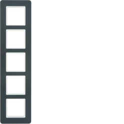 Berker 10156186, Frame 5gang, Q.7, anthracite velvety, 4011334481218