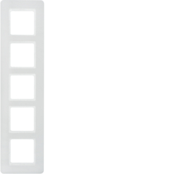 Berker 10156189, Frame 5gang, Q.7, polarwhite velvety, 4011334481225