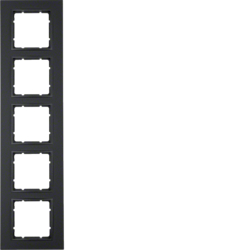 Berker 10156626, B.7 Frame 5-gang, Anthracite Matt, 4011334376705