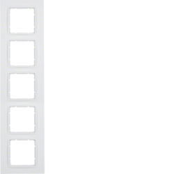 Berker 10156919, B.7 Frame 5-gang, Polar White Matt, 4011334376651