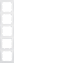 Berker 10159909, S.1 Frame 5-gang Polar White Matt, 4011334230601