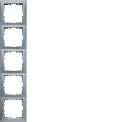 Berker 10159939, S.1 Frame 5-gang Aluminium Matt, 4011334360445