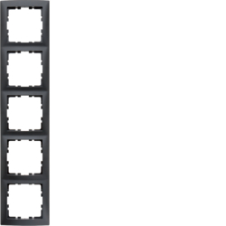 Berker 10159949, S.1 Frame 5-gang Anthracite Matt, 4011334360452