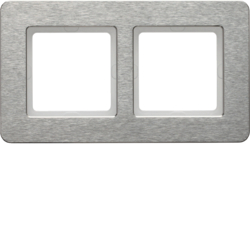 Berker 10226083, Frame 2gang, stainless Steel brush hori, 4011334460817