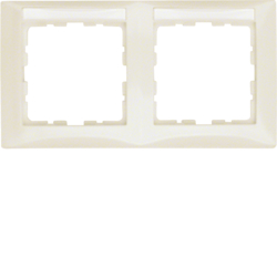 Berker 10228912, S.1 Frame 2-gang H White Gloss+Labelling, 4011334277026