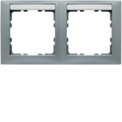 Berker 10229959, S.1 Frame 2-gang H Alum with Label Field, 4011334360575