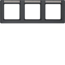 Berker 10236016, Frame, Label, Anthracite, 3-G Horizontal, 4011334379423