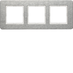 Berker 10236083, Frame 3gang, stainless Steel brush hori, 4011334460824