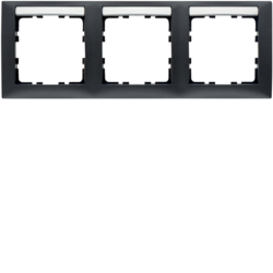 Berker 10239969, S.1 Frame 3gang H Anthracite+Label Field, 4011334360629