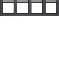 Berker 10246016, Frame, Label, Anthracite, 4-G Horizontal, 4011334379447