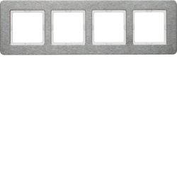 Berker 10246083, Frame 4gang, stainless Steel brush vert, 4011334460831