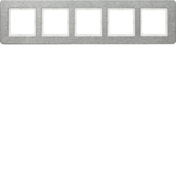 Berker 10256083, Frame 5gang, stainless Steel brush vert, 4011334460848