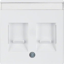 Berker 11816089, 2G Plate/Dust Protect/Label, White, 4011334313977