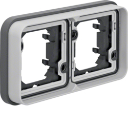 Berker 13293505, Frame 2gang horizontal W.1 light grey, 4011334405122
