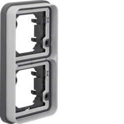 Berker 13293515, Frame 2gang vertical W.1 light grey, 4011334405146