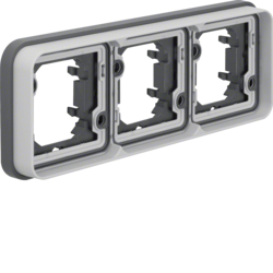 Berker 13303505, W.1 Frame 3gang horizontal light grey, 4011334405160