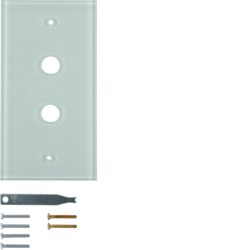 Berker 1392, Glass cover plate 2gang TS pw glossy, 4011334249313