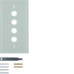 Berker 1394, Glass cover plate 3gang TS pw glossy, 4011334012931