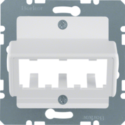 Berker 14271909, Central Plate for 3 mini-Com Mod, White, 4011334227168