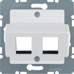 Berker 14641909, Central Plate 2Gang Krone Jacks, White, 4011334321699