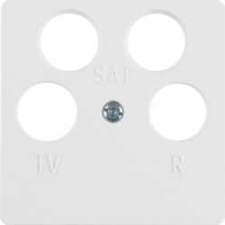 Berker 14841909, Centre Plate Aerial Socket 4 Hole, White, 4011334227281