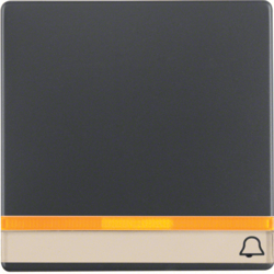 Berker 16286076, Rocker 1G, Lens/Bell Symbol, Anthracite, 4011334380207