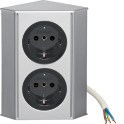 Berker 194818, TWIN-BOX M. 2 SKO-STD CHROM MATT LACK, 4011334340386