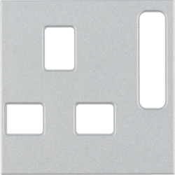 Berker 3313071404, BS Socket Coverplate Aluminium Matt, 3250617152365