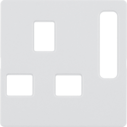 Berker 3313076089, BS Socket Centre Plate Polar White Gloss, 3250617151566