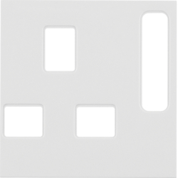 Berker 3313078989, BS Socket Coverplate Polar White Glossy, 3250617152433