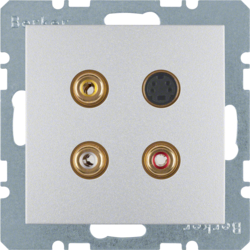 Berker 3315321404, 3xCinch/S-Video socket polar white,matt, 4011334330042