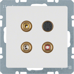 Berker 3315326089, 3 X Cinch/S-Video Socket Outlet, White, 4011334341574