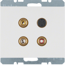 Berker 3315327009, 3xcinch / S-Video S/O - K.1 PW, 4011334330066