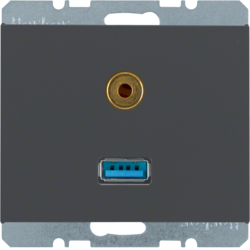 Berker 3315397006, USB/3.5mm audio soc out K.1 ant matt, 4011334330202