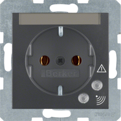 Berker 41081606, SOCKET OUTLET S.1/B.3/B.7 ANTHRACI, 4011334224112
