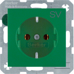 Berker 47431903, SOCKET OUTLET S.1/B.3/B.7 GREEN, 4011334224297