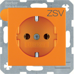 Berker 47431907, SOCKET OUTLET S.1/B.3/B.7 ORANGE, 4011334224303