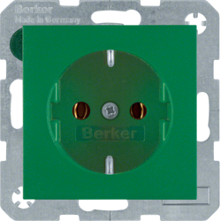 Berker 47431913, SOCKET OUTLET S.1/B.3/B.7 GREEN, 4011334224334
