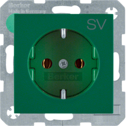 Berker 47438903, SOCKET OUTLET S.1/B.3/B.7 GREEN, 4011334278290
