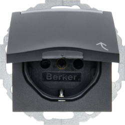 Berker 47461606, SOCKET OUTLET S.1/B.3/B.7 ANTHRACI, 4011334224396