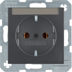 Berker 47501606, SOCKET OUTLET S.1/B.3/B.7 ANTHRACI, 4011334224457