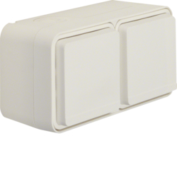 Berker 47843512, W.1 SCHUKO socket outlet 2g hor. w. cover SM, 4011334404286