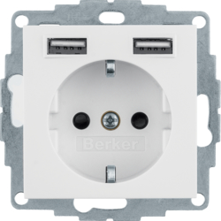 Berker 48031909, SKO socket outlet/USB A-A, S.1/Bx, pol.w., 4011334510529