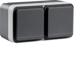 Berker 6768823515, W.1 2G horiz Socket FR EHCP 4 slider grey, 4011334390817