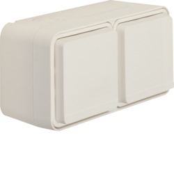 Berker 6768823522, W.1 2G horiz Socket FR EHCP 2slider white, 4011334390862