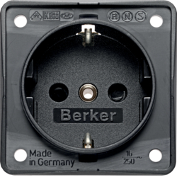 Berker 8419505, Integro SCHUKO-STECKDOSE SCHWARZ, DAMA.., 4011334217213