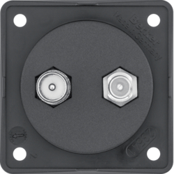 Berker 845632503, Aerial Connector Box TV/SAT Black Matt, 4011334340706