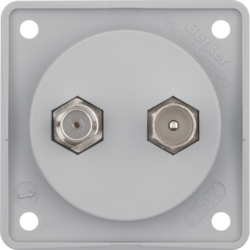 Berker 845632506, Aerial Connector Box TV/SAT Grey Matt, 4011334331261